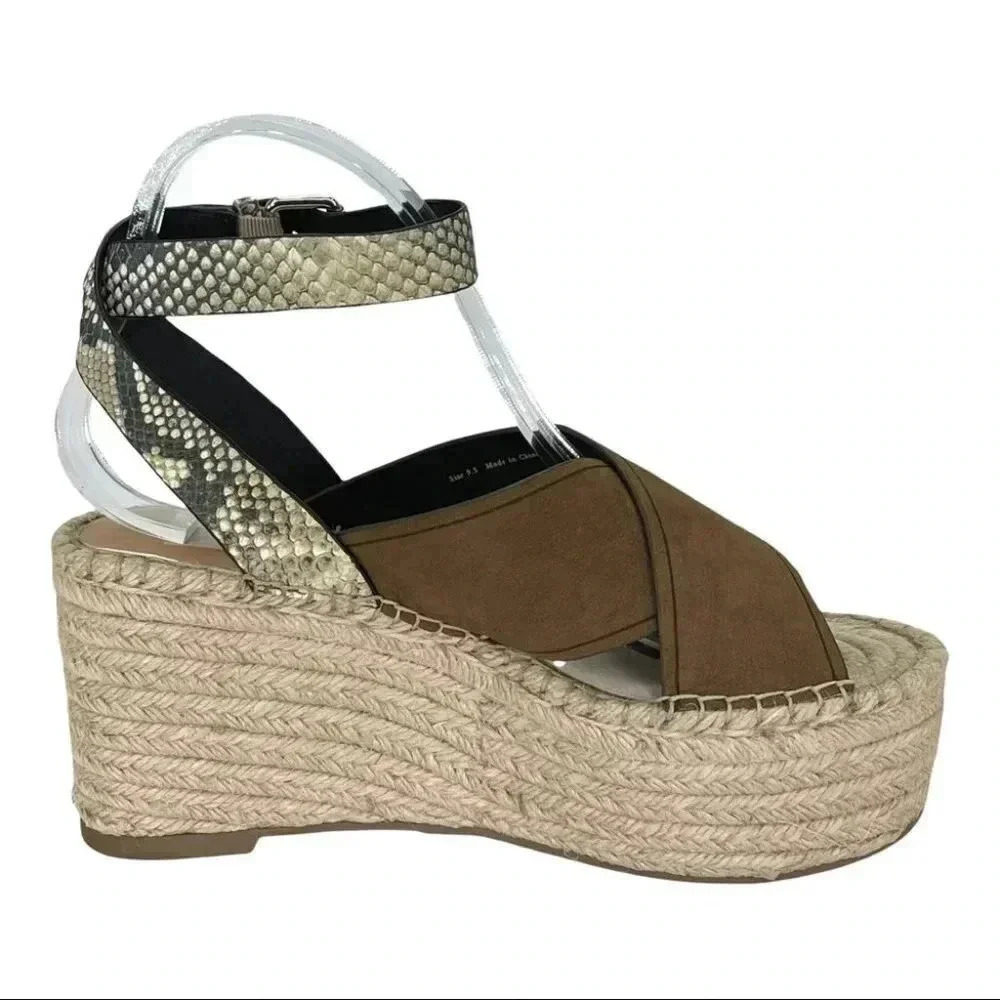 Dolce Vita Carsie Olive Nubuck Leather Espadrille Platform Womens Sandals - Picture 3 of 13